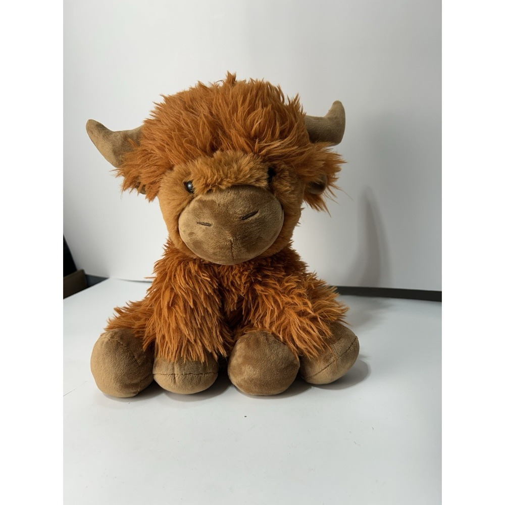 Hugs & Cuddles Highland Cow Plush Stuffed Animal Brown Shaggy Long Hair Soft Toy